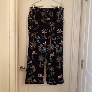 NWT Old Navy Black Linen Wide Leg Pants size Large